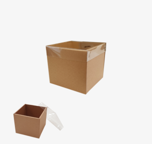 Microcorrugated cardboard box with window