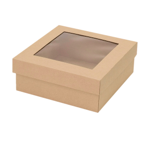 Microcorrugated cardboard box with window