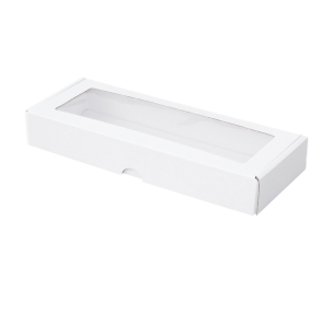 Microcorrugated cardboard box with window