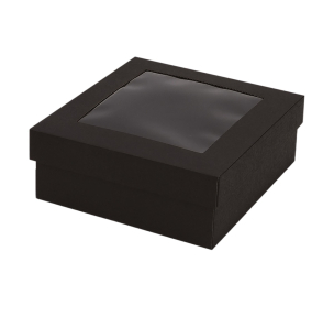 Microcorrugated cardboard box with window