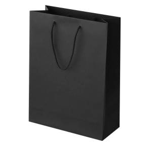 Black paper bags with fabric handles