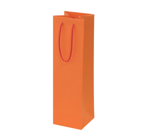 Orange paper bags with fabric handles