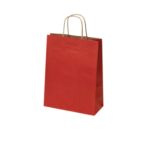 Dark red paper bags with twisted handles
