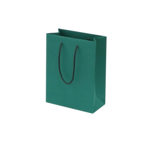 Dark green paper bags with fabric handles
