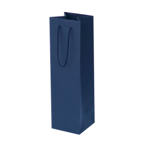 Dark blue paper bags with fabric handles