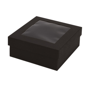 Microcorrugated cardboard box with window