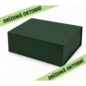 Green gift boxes with a magnetic closure