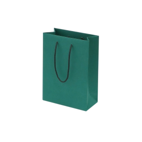 Dark green paper bags with fabric handles