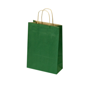 Dark green paper bags with twisted handles