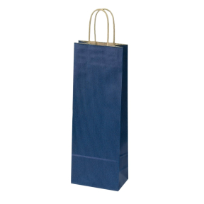 Dark blue paper bags with twisted handles