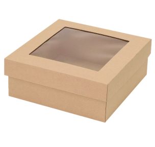 Microcorrugated cardboard box with window