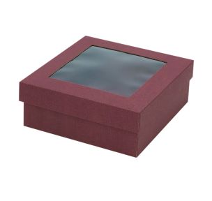 Microcorrugated cardboard box with window