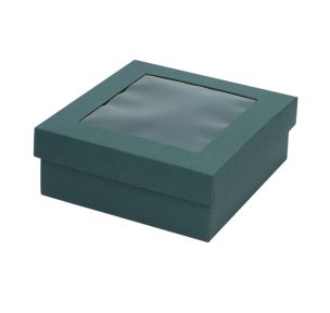 Microcorrugated cardboard box with window