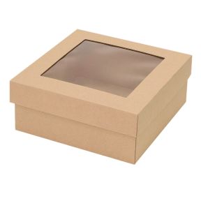 Microcorrugated cardboard box with window