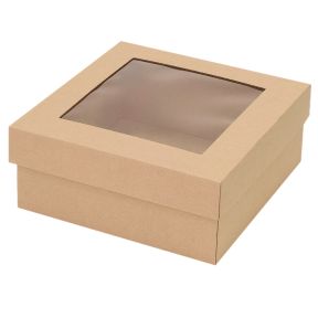Microcorrugated cardboard box with window