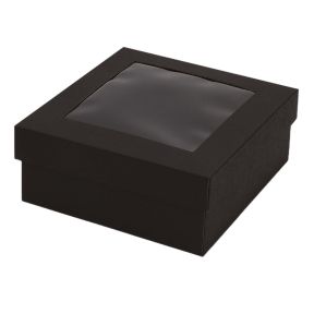 Microcorrugated cardboard box with window