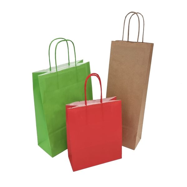 KRAFT paper bags with twisted handles